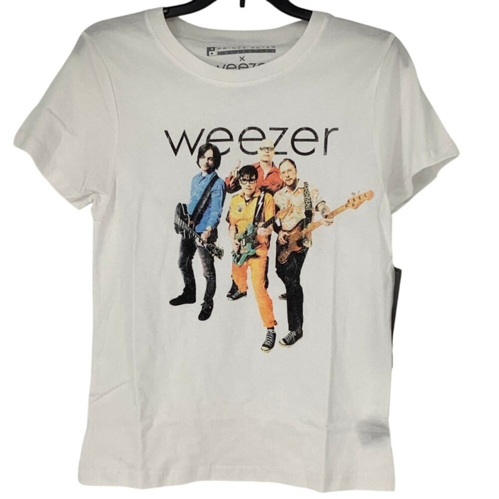 Prince Peter Mens Small White Weezer The Band Tee Short Sleeve Music USA N3-15